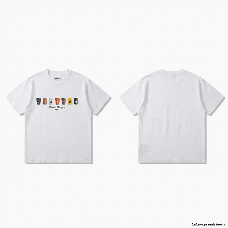 Maison Margiela short-sleeved white T-shirt with digital printing