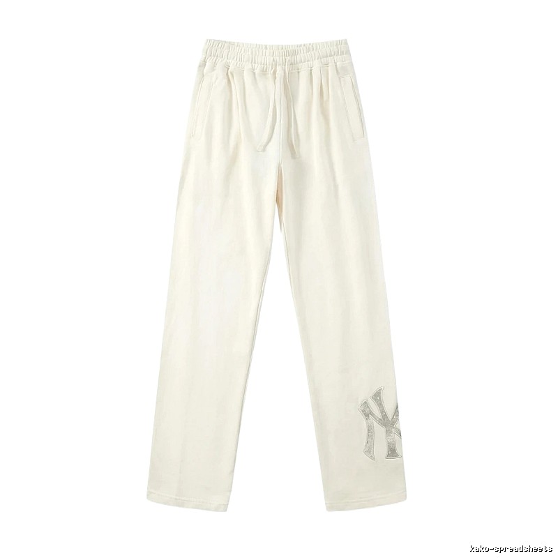 MLB casual style white long trousers