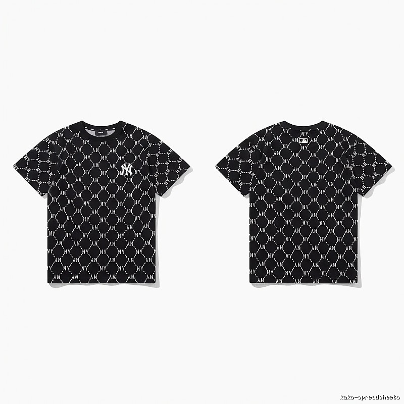 MLB full - print style black T - shirt