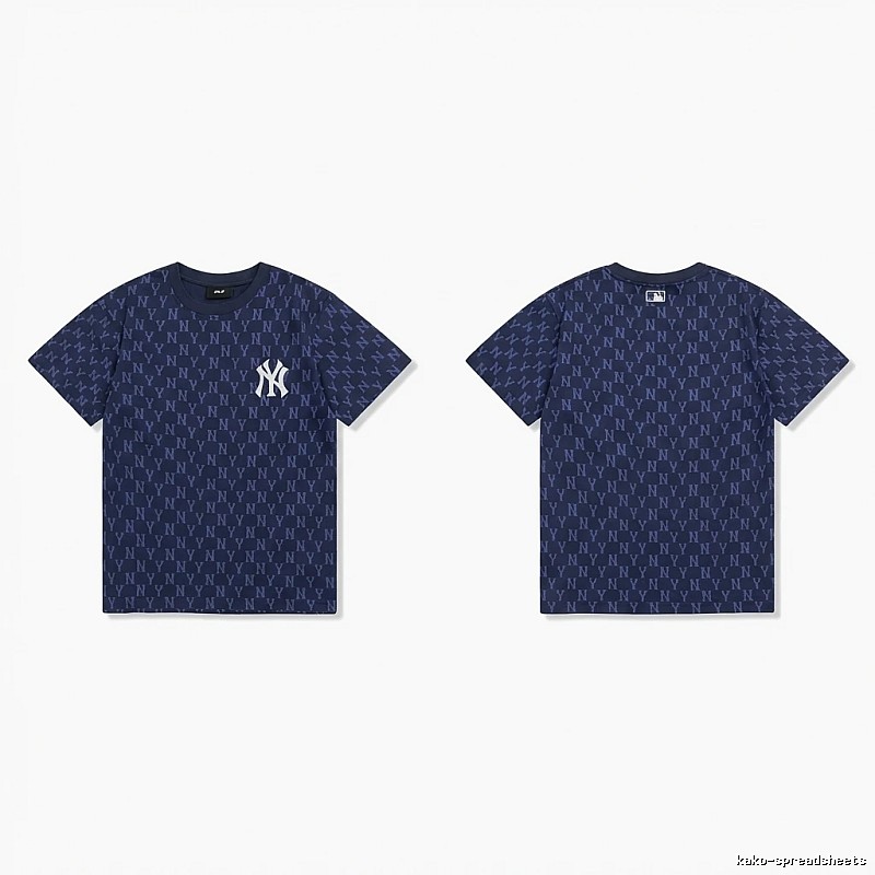 MLB full - print style navy blue T - shirt