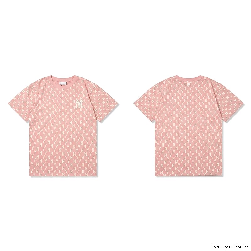 MLB full - print style pink T - shirt
