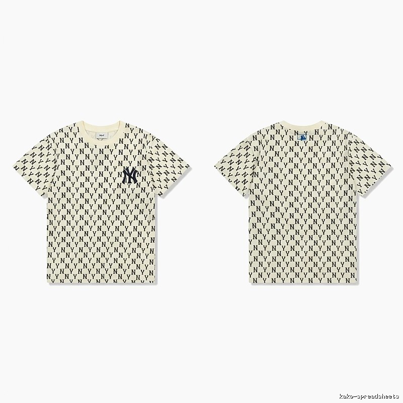 MLB full-print trendy style white T-shirt
