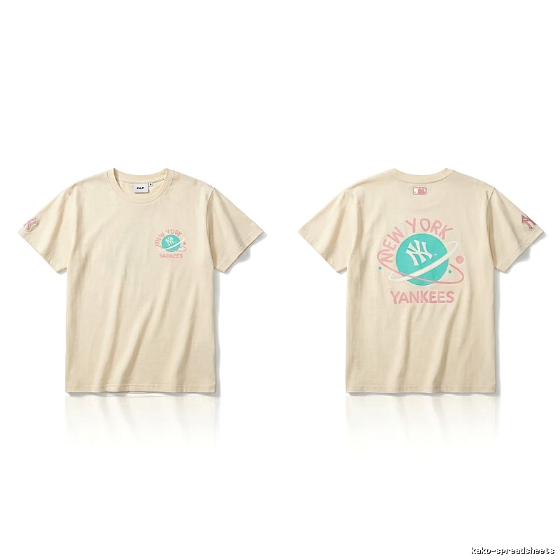 MLB New York Yankees trendy brand beige T-shirt
