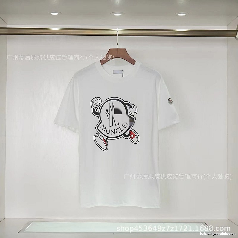 Moncler Cartoon Print Casual Style White T-Shirt