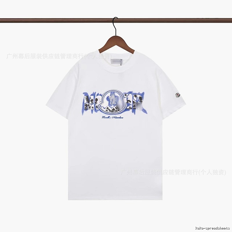 Moncler Casual Printed White Short-sleeve T-shirt
