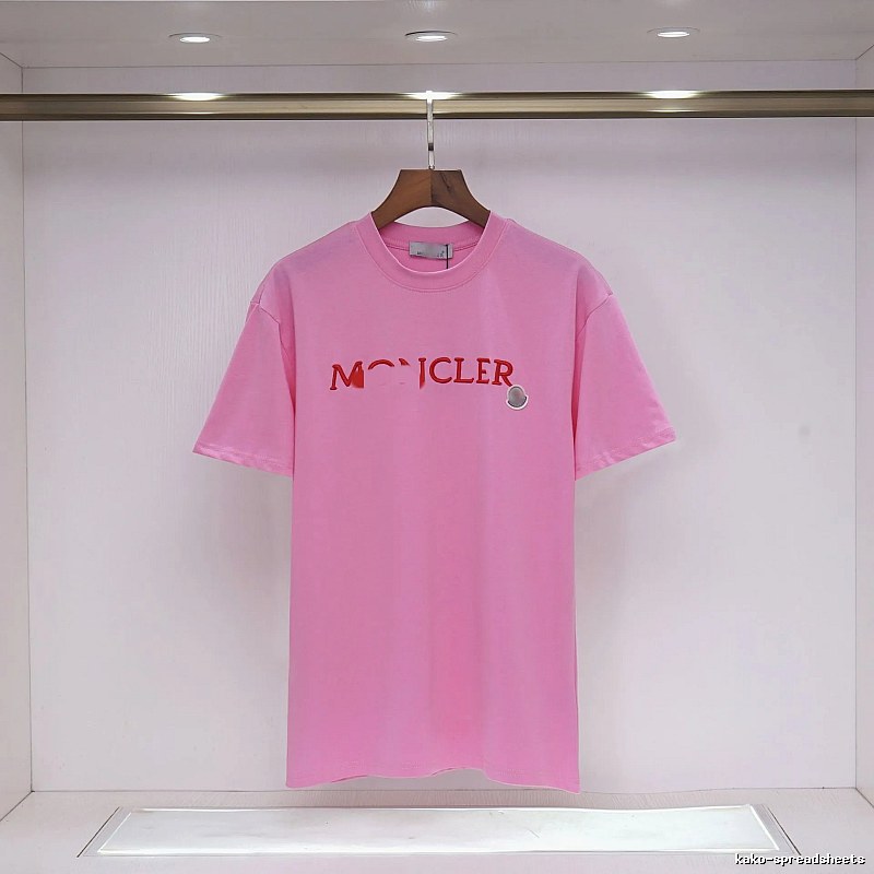 Moncler Embroidered Casual-style Pink T-Shirt