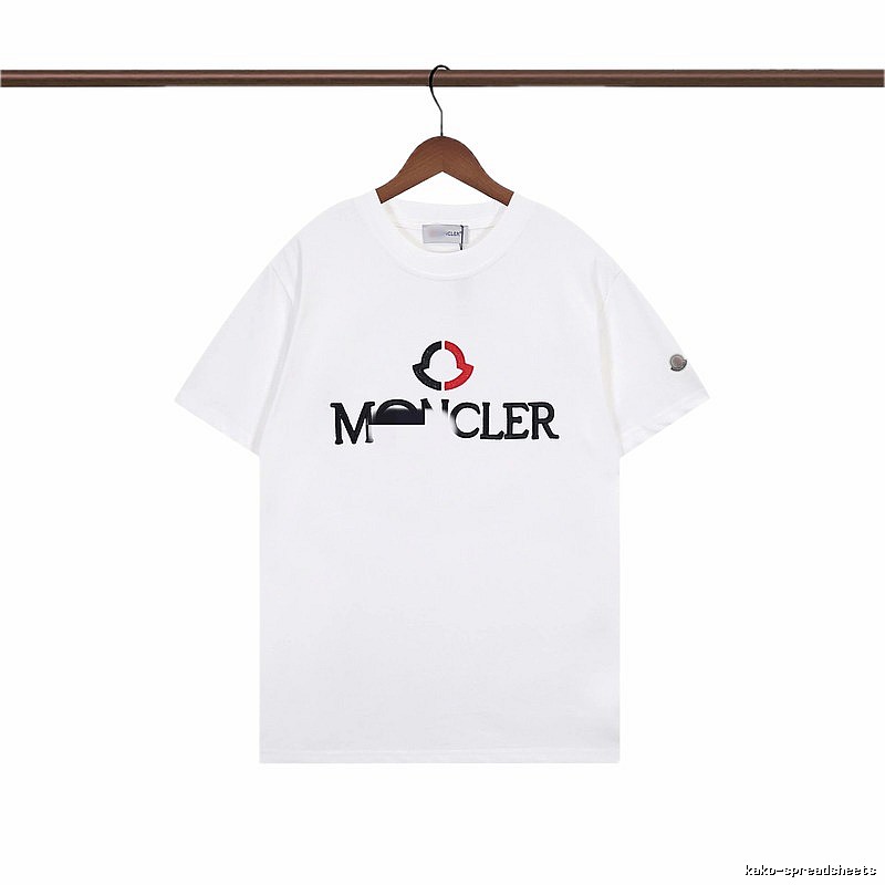 Moncler Embroidered Casual Style White T-Shirt
