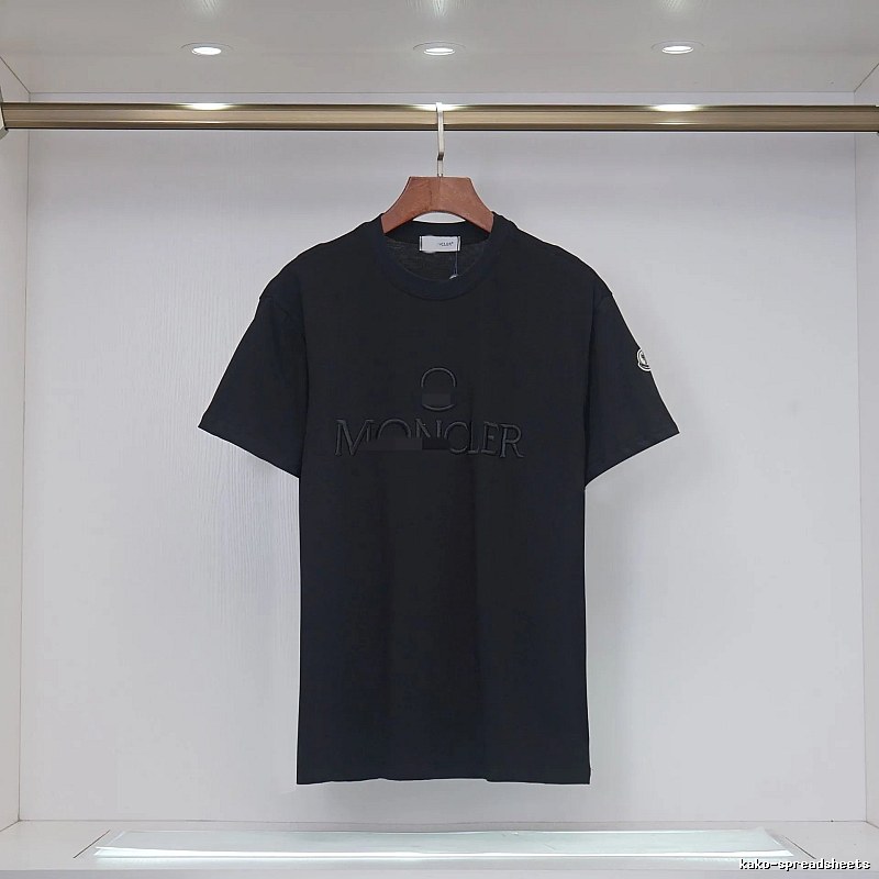 Moncler Embroidered Minimalist Style Black T-Shirt
