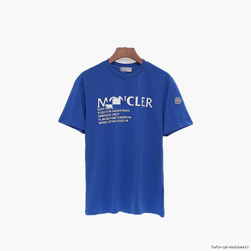 Moncler Letter Print Casual Blue Short-sleeve T-shirt