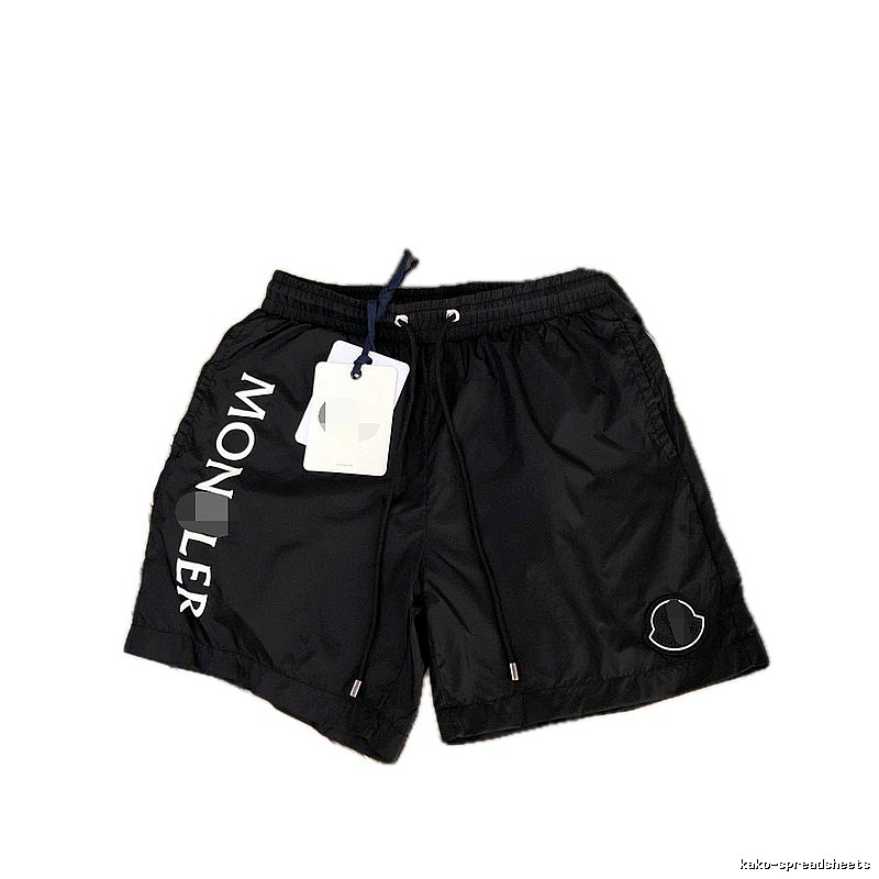 Moncler Letter Print Casual Style Black Shorts