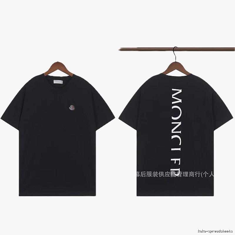 Moncler Letter Print Casual Style Black T-Shirt