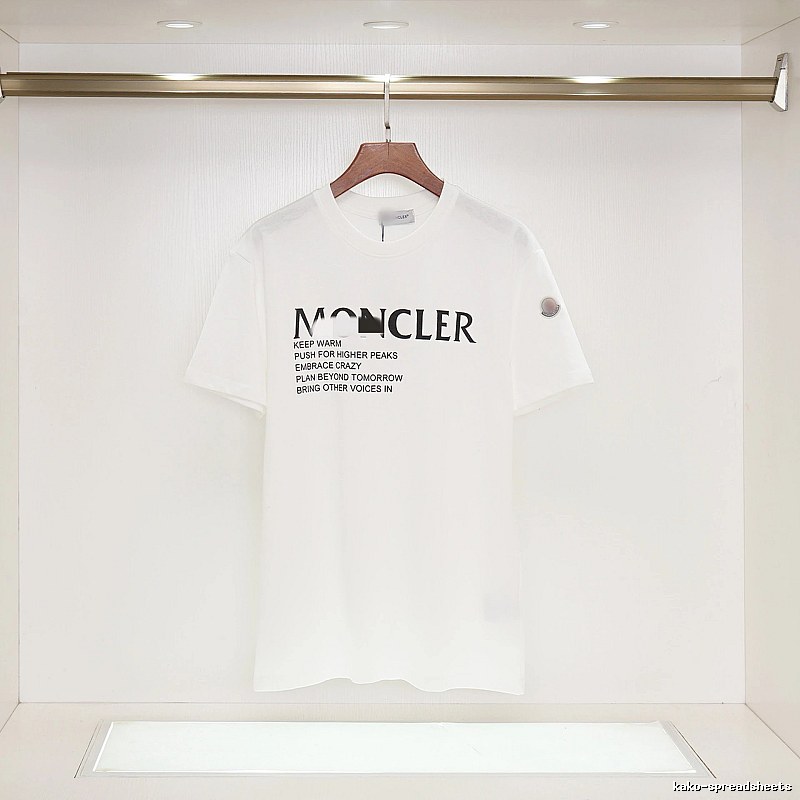 Moncler Letter Print Casual Style White T-Shirt