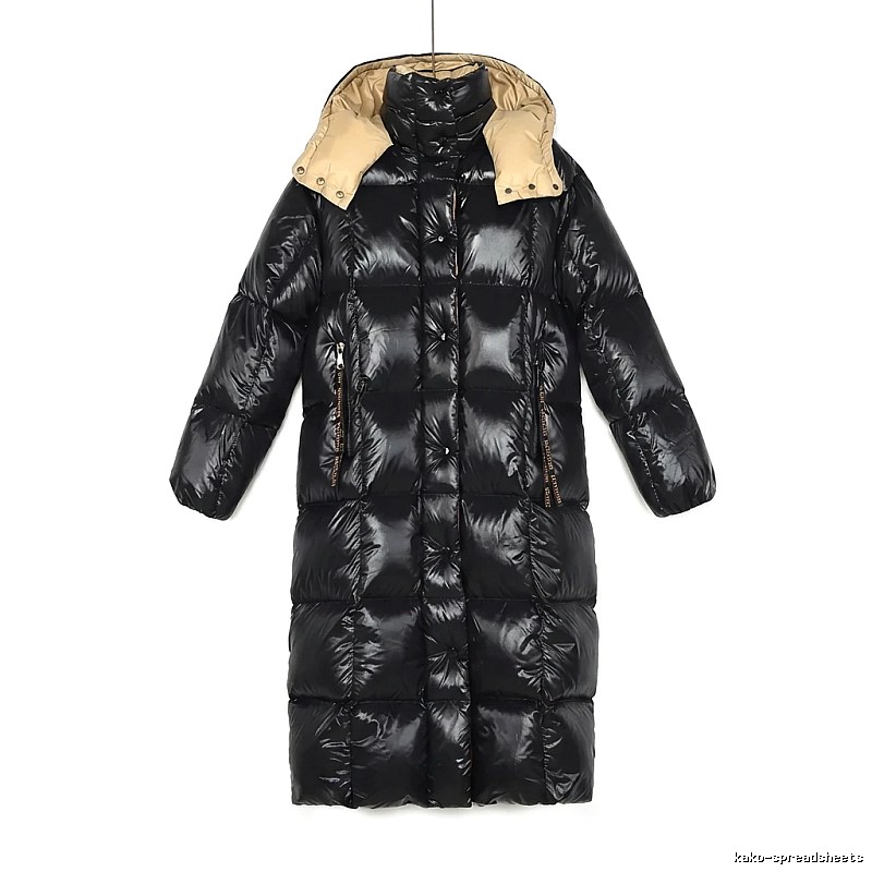 Moncler long black down jacket