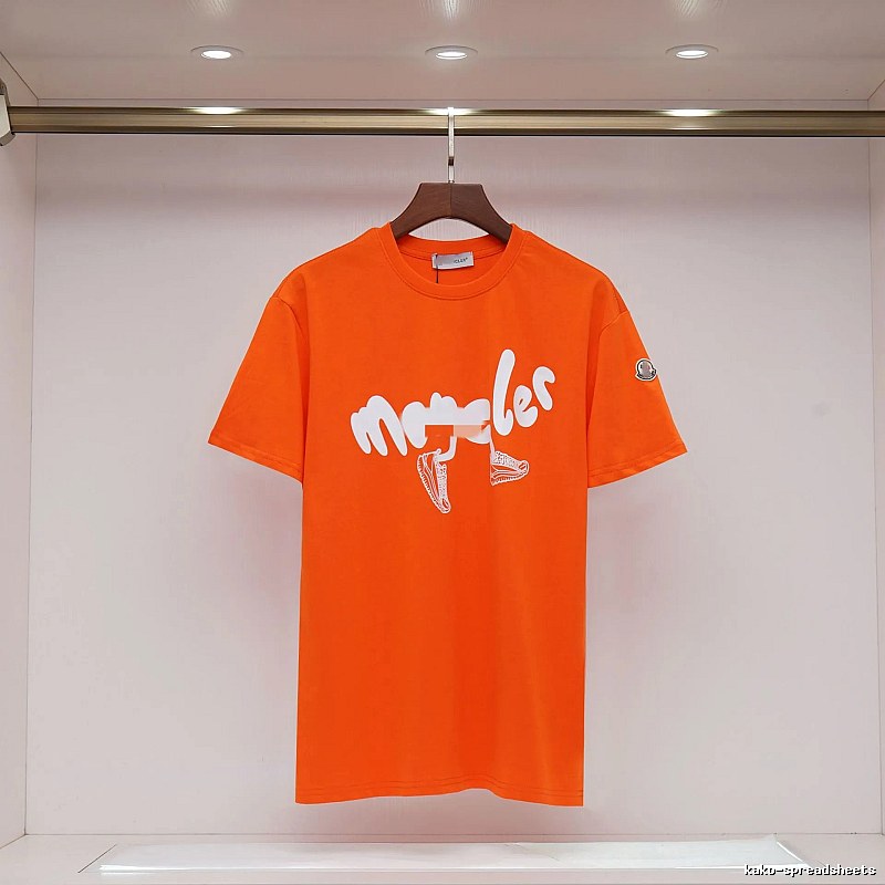 Moncler Printed Casual-style Orange Short-sleeve T-shirt