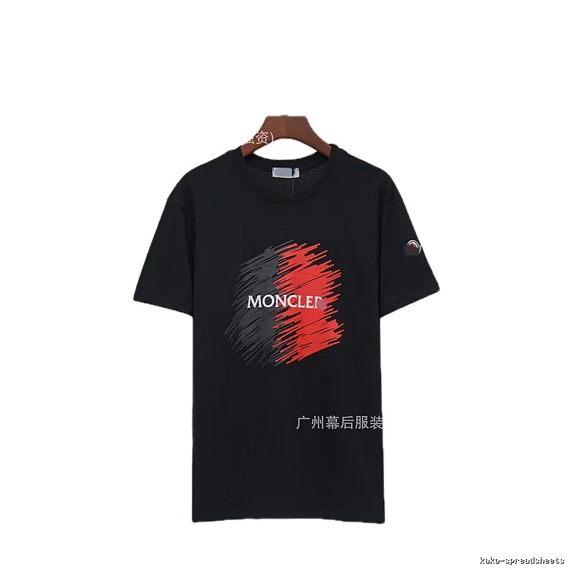 Moncler Printed Trendy Style Black Short-sleeve T-shirt