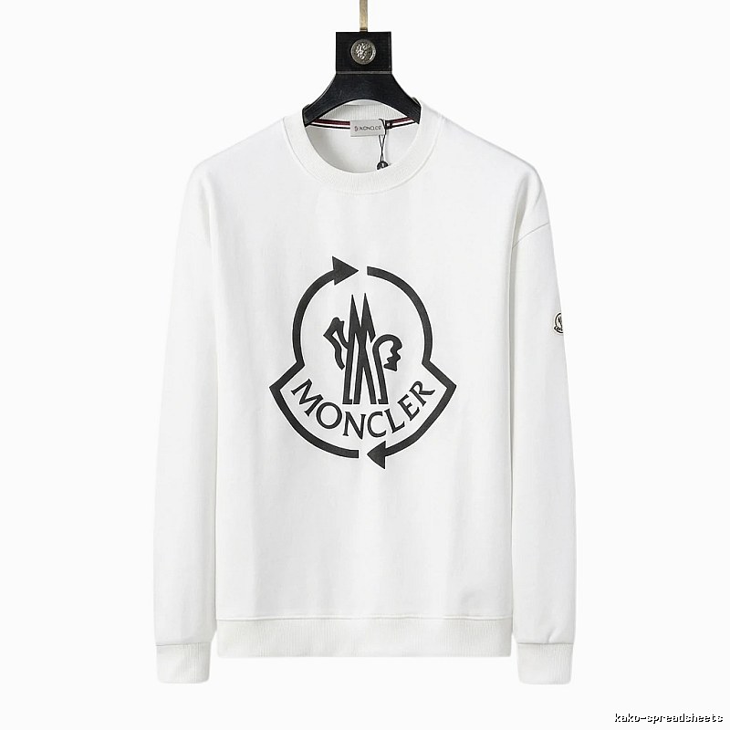 Moncler Round - neck Trendy and Cool White Sweatshirt