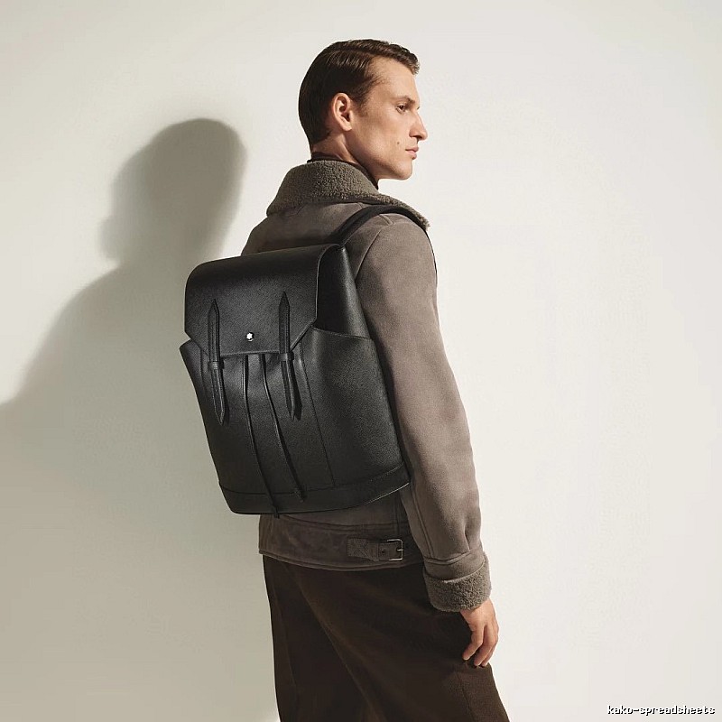 Montblanc Leather backpack Black Structured Flap