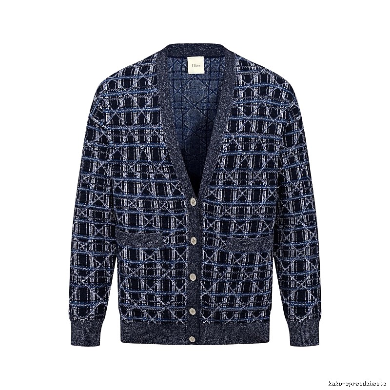 Navy Dior Button-front Cardigan for Layered Winter Looks