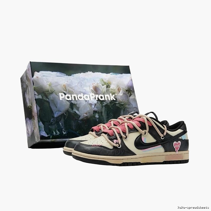 Nike Dunk Trendy Black, White and Pink Shoes