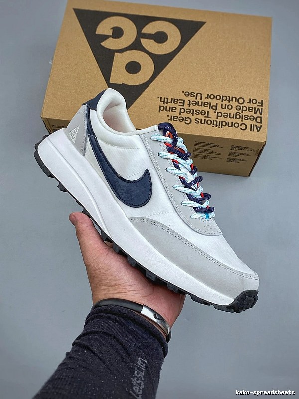Nike White and Blue Running Shoes, Mixed Panel Finish