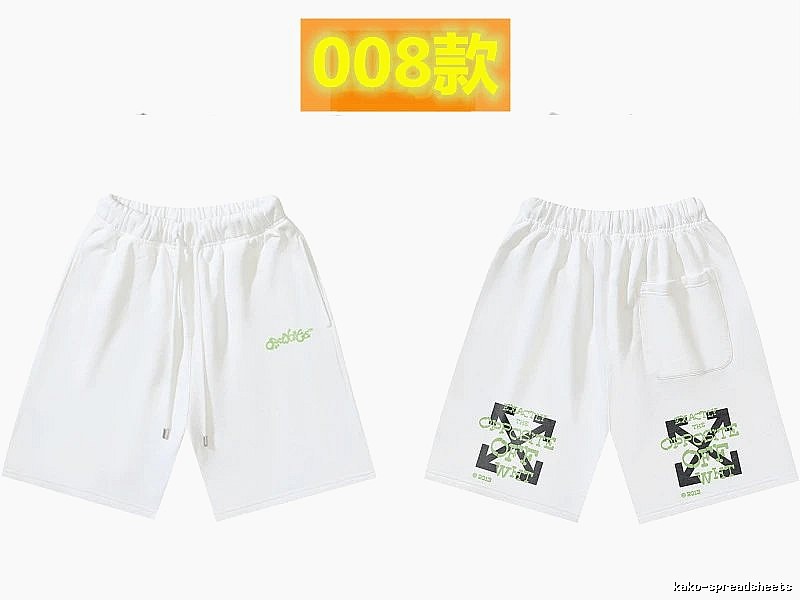 Off-White 008 style white trendy brand shorts