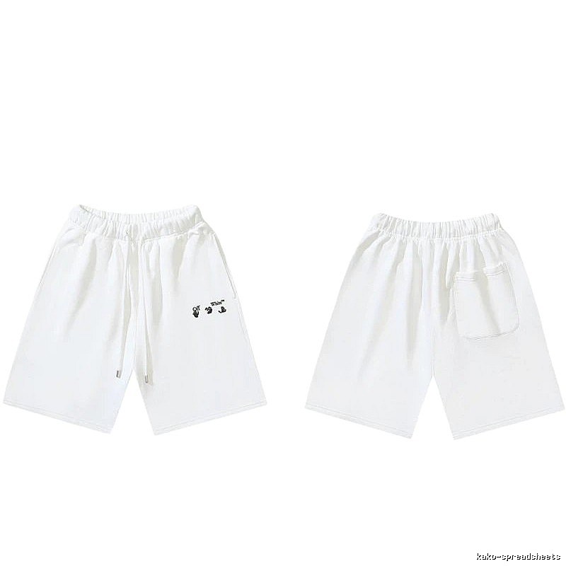 Off-White 016 Style Simple White Shorts