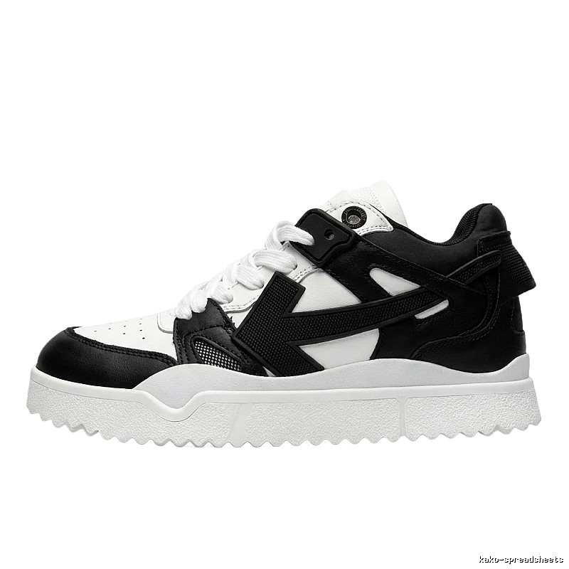 Off-White deconstructed style black and white sports shoes