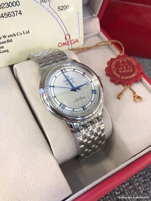 Omega Watch with Silver Bracelet Watch Detail