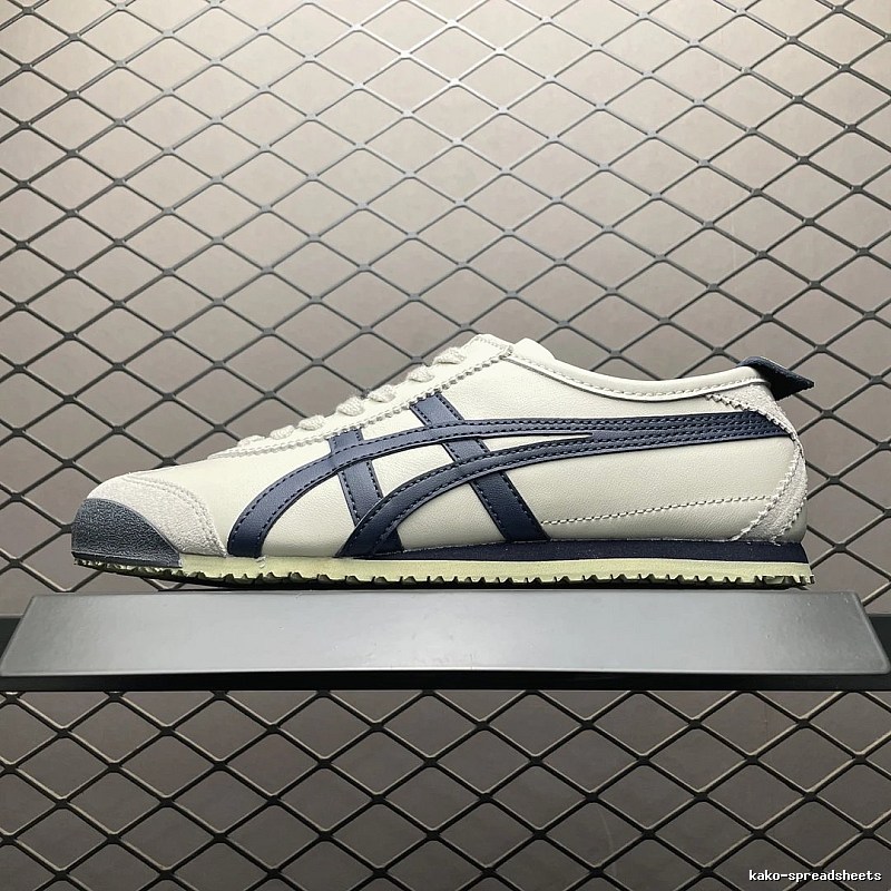 Onitsuka Tiger Low-Top Sneakers, White and Navy and Retro Court Shape