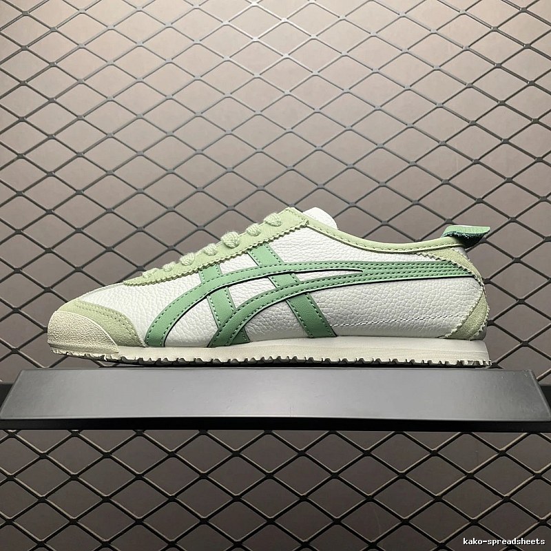 Onitsuka Tiger Low-Top Sneakers with Slim Sport Lines in White and Mint