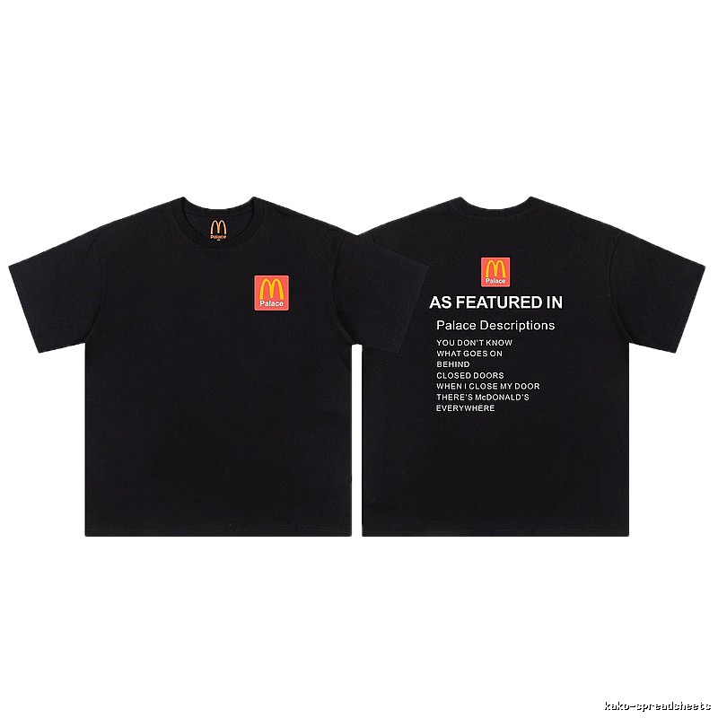 Palace x McDonald's Co-branded Street Style Black T-shirt
