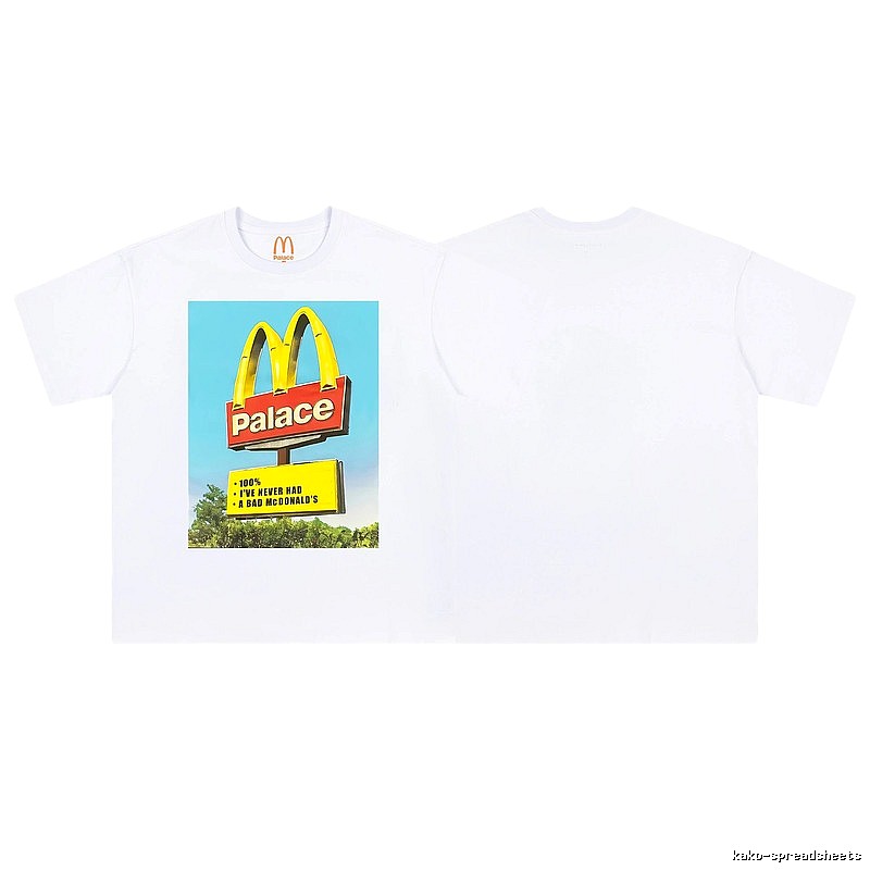 Palace x McDonald's Co-branded Street Style White T-Shirt