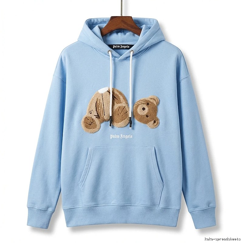 Palm Angels Bear Trendy Light Blue Sweatshirt