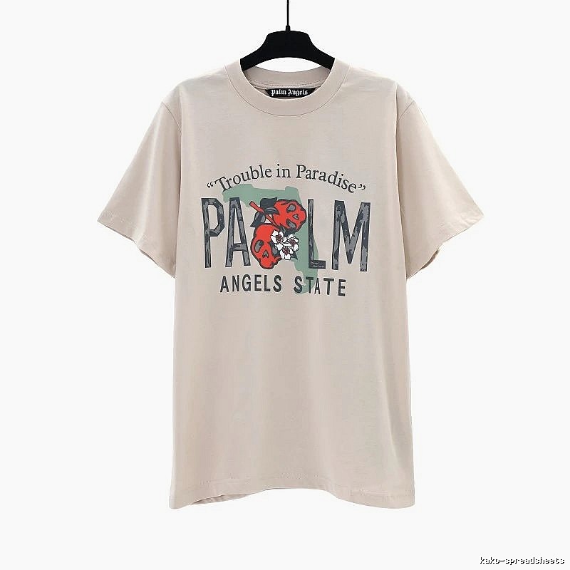 Palm Angels Casual Logo T-shirt White Palm Tree for Streetwear Looks