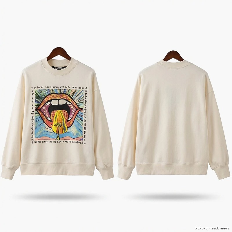 Palm Angels Printed Trendy and Cool Style Sweatshirt