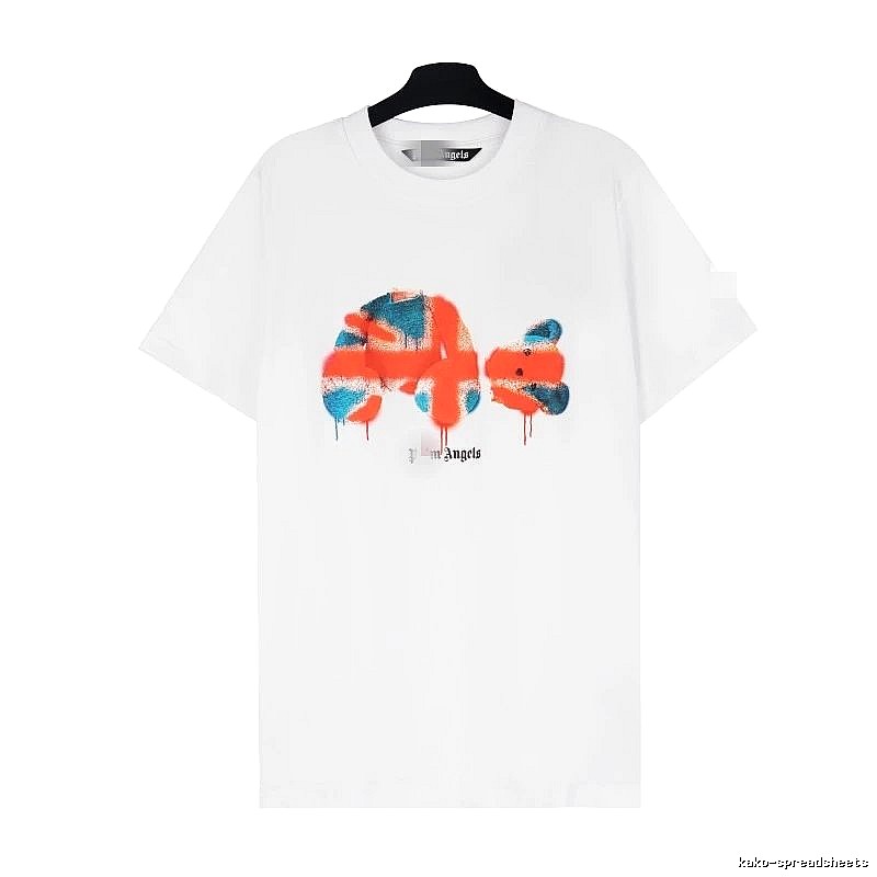 Palm Angels Travel Bear graphic T-shirt White Colorful Bear with Modern Look