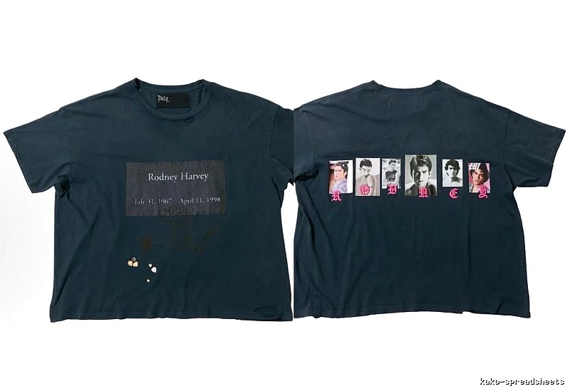 Paly Hollywood Distressed Portrait Print Navy Blue T-Shirt