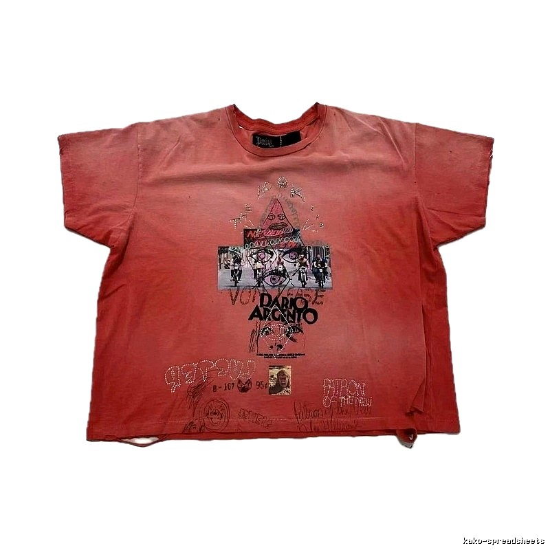 Paly Hollywood Vintage Distressed Dirty Orange Printed T-Shirt