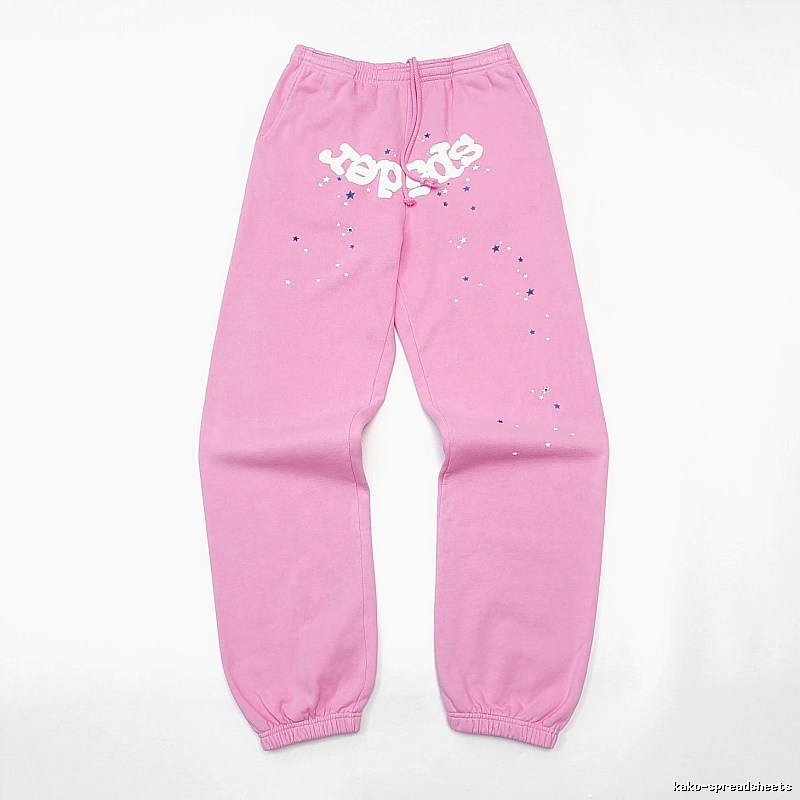 Pink Sp5der Graphic Sweatpants for travel