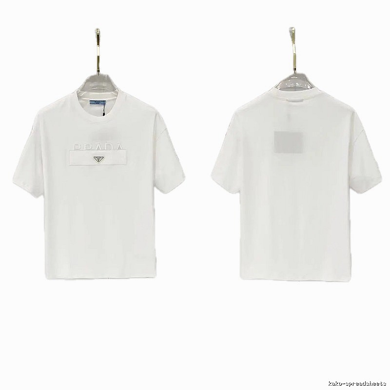 Prada Classic Triangle Logo Minimalist Style White T-Shirt