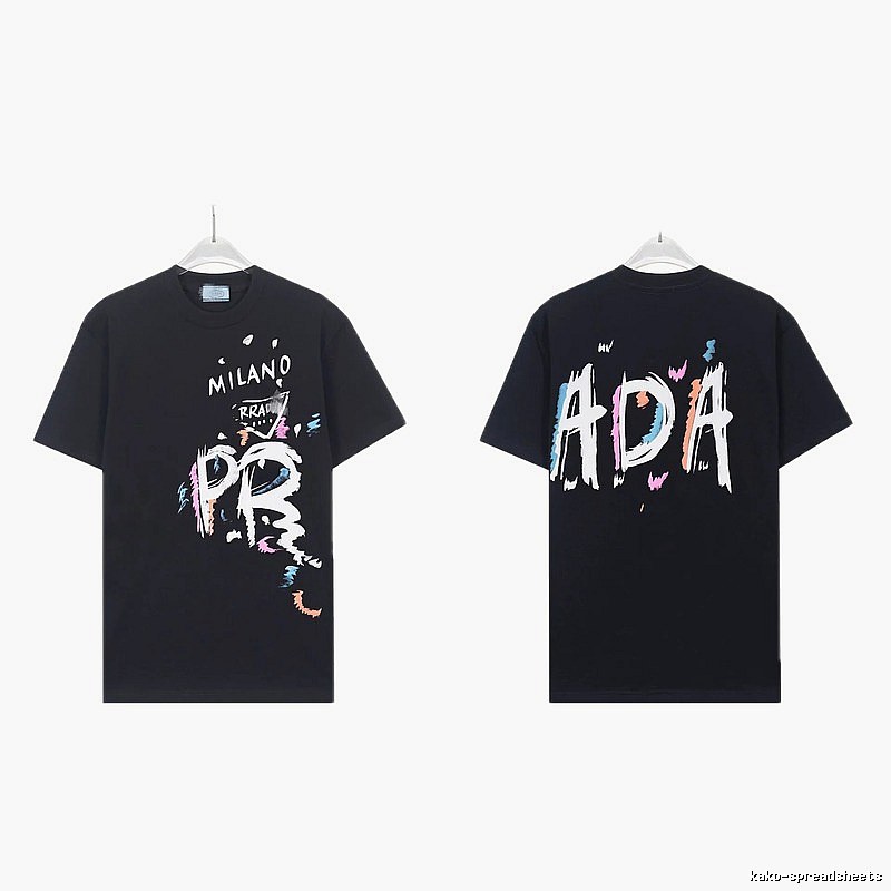 Prada Graffiti Collection Street Style Black T-Shirt