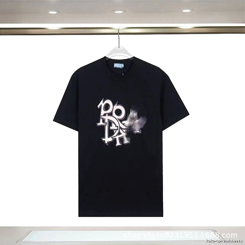 Prada Letter Graffiti Street Style Black T-Shirt