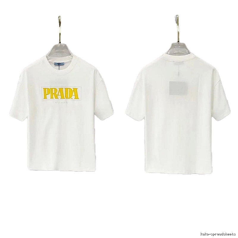 Prada Letter Print Streetwear Style White T-Shirt