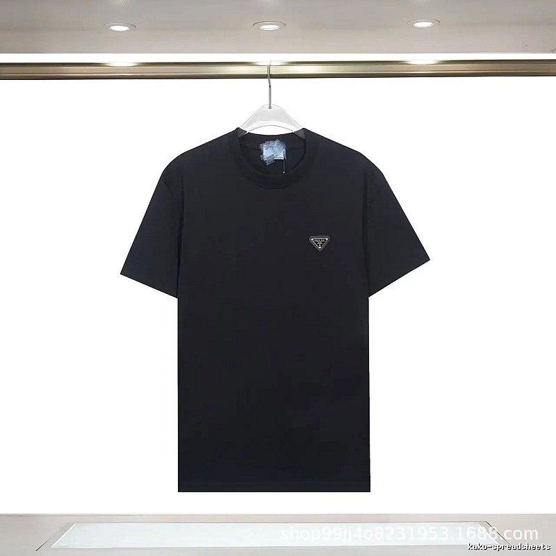 Prada Triangle-Logo Minimalist Black T-Shirt