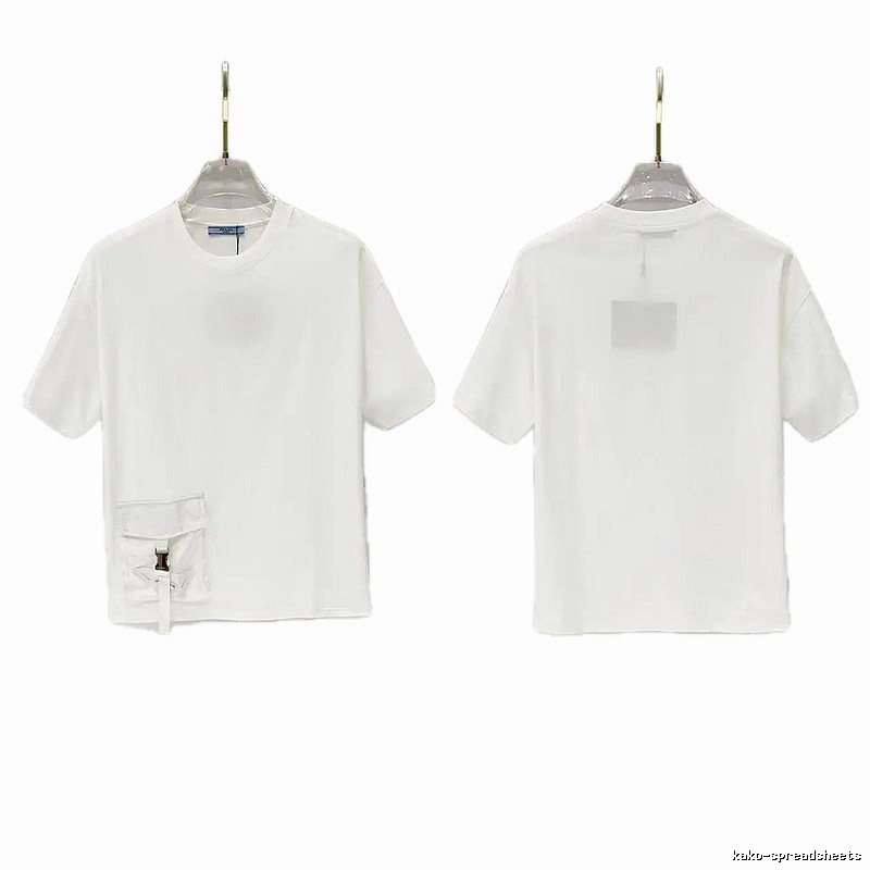 Prada Triangle Logo Minimalist Style White Short-sleeve T-shirt