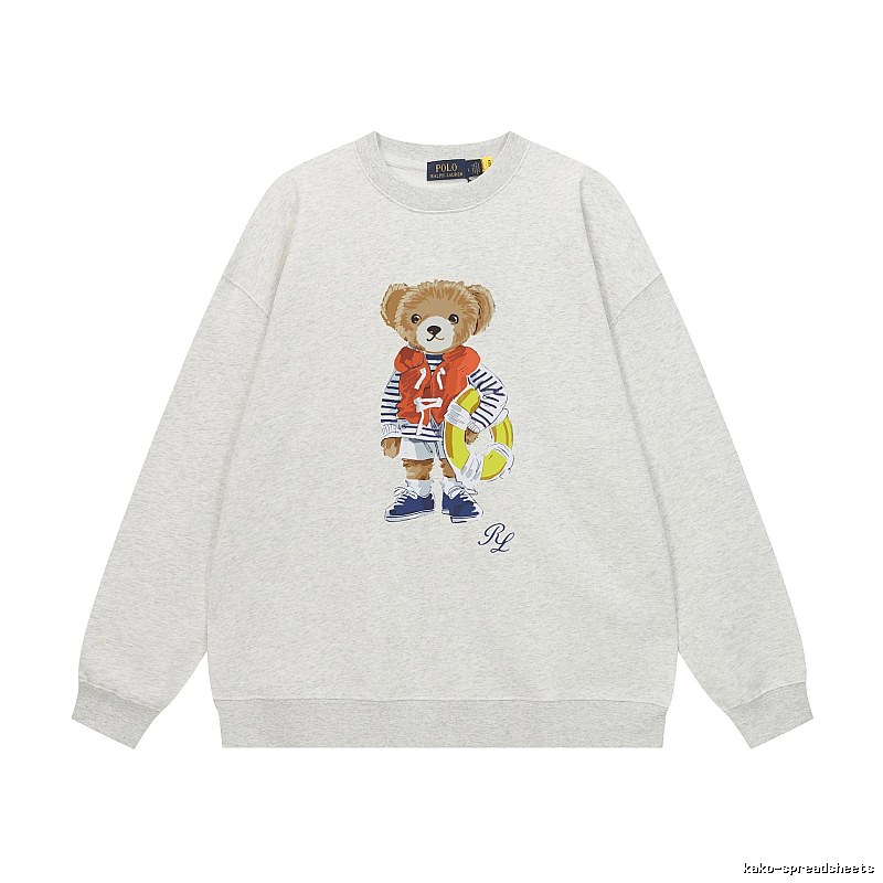 Ralph Lauren Bear Print Light Grey Sweatshirt