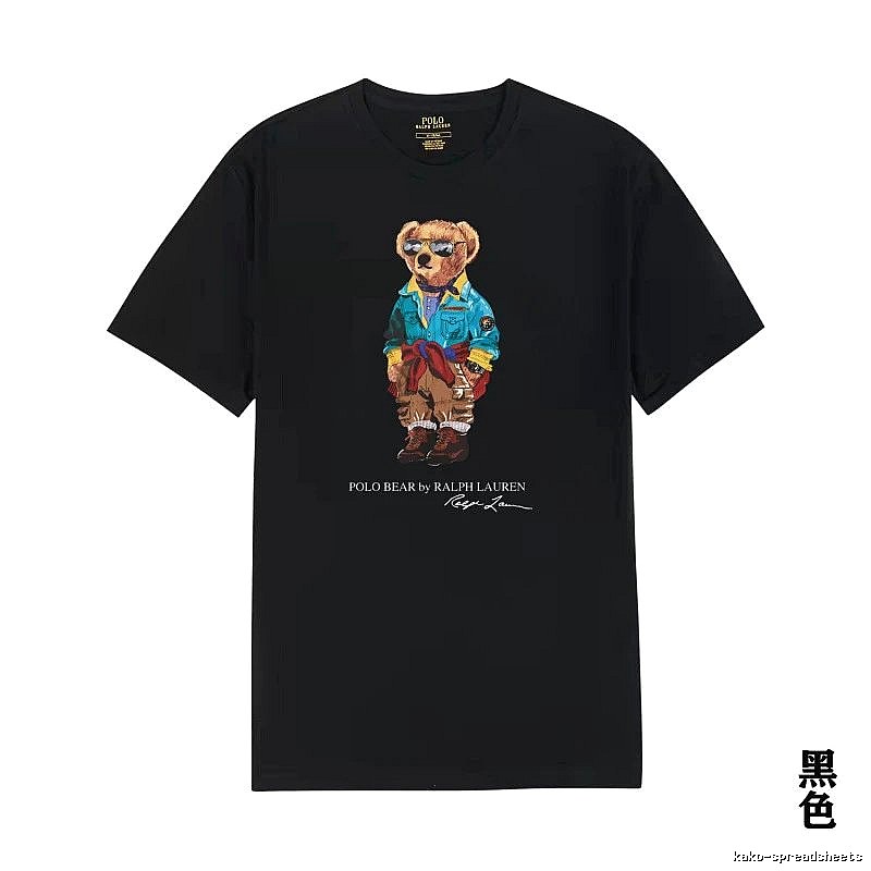 Ralph Lauren bear trendy brand black T-shirt