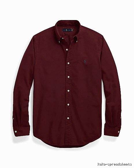 Ralph Lauren Burgundy Red Button-Down Shirt Daily Styling
