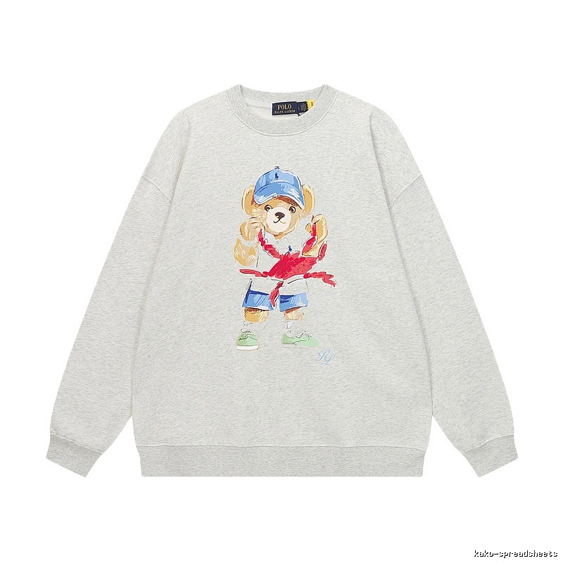 Ralph Lauren cartoon bear light gray sweatshirt