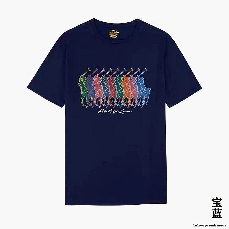 Ralph Lauren colorful retro-style royal blue T-shirt